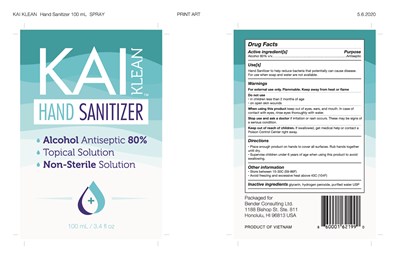 KAI Klean Hand Sanitizer 100mL SPRAY 5-6-20.jpg 100 ml spray label - KAI Klean Hand Sanitizer 100mL SPRAY 5 6 20